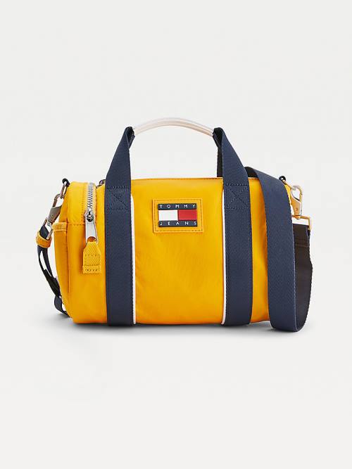 Yellow Tommy Hilfiger Tommy Badge Recycled Nylon Barrel Women\'s Bags | TH392YAH