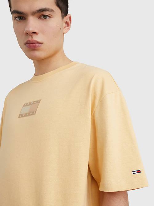 Yellow Tommy Hilfiger Tonal Logo Back Graphic Men's T Shirts | TH609BEH