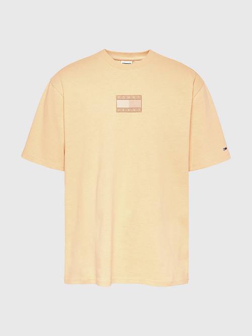 Yellow Tommy Hilfiger Tonal Logo Back Graphic Men's T Shirts | TH609BEH