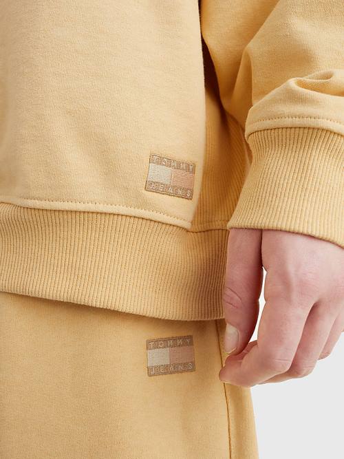 Yellow Tommy Hilfiger Tonal Logo Men's Sweatshirts | TH405TEK