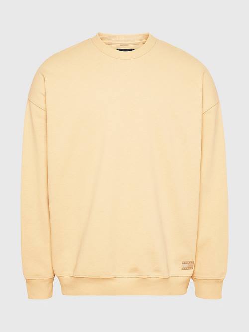 Yellow Tommy Hilfiger Tonal Logo Men's Sweatshirts | TH405TEK