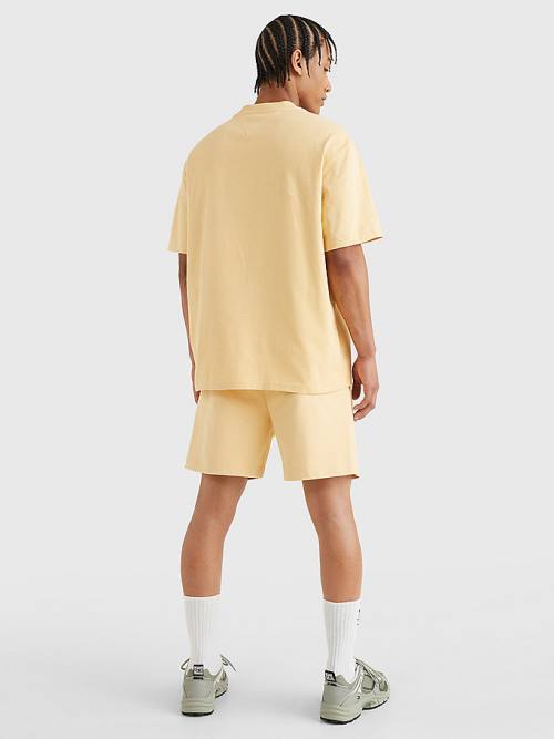 Yellow Tommy Hilfiger Tonal Logo Men's T Shirts | TH246MEH