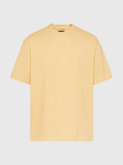 Yellow Tommy Hilfiger Tonal Logo Men's T Shirts | TH246MEH