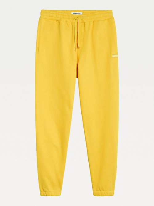 Yellow Tommy Hilfiger Tonal Logo Relaxed Fit Joggers Men's Pants | TH580VAZ