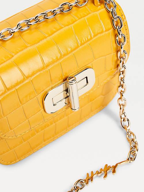 Yellow Tommy Hilfiger Turn Lock Micro Women's Bags | TH847RGP