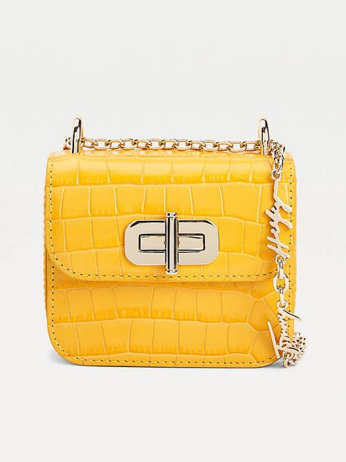 Yellow Tommy Hilfiger Turn Lock Micro Women\'s Bags | TH847RGP